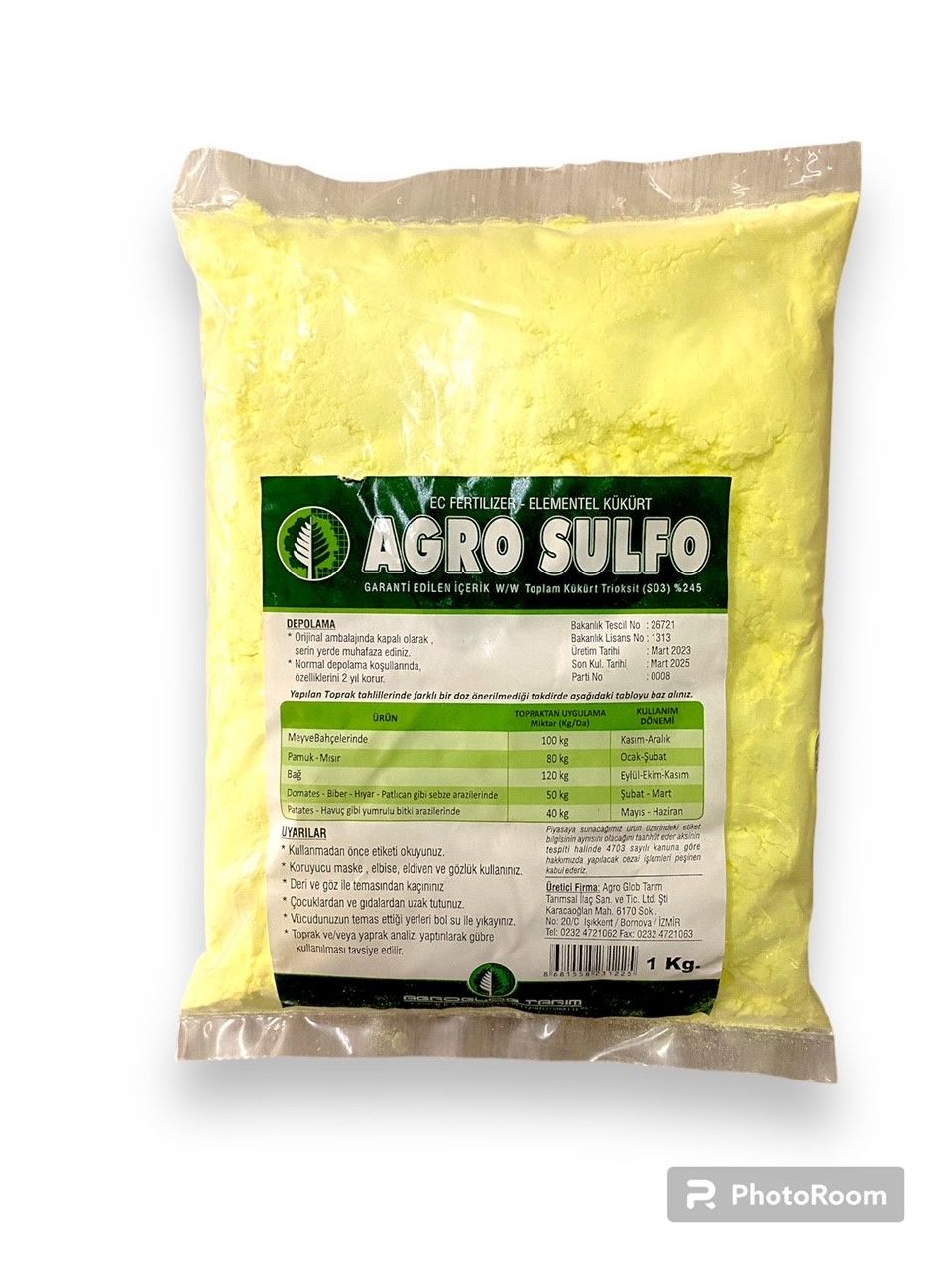 Agro Sülfo Ec Fertilizer Elementel Toz Kükürt 5 kg
